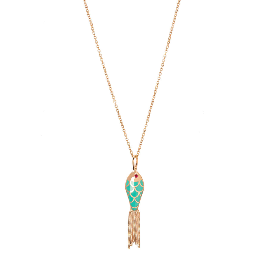 Selim Mouzannar Fish For Love Pendant Necklace - Turquoise & Ivory - Necklaces - Broken English Jewelry