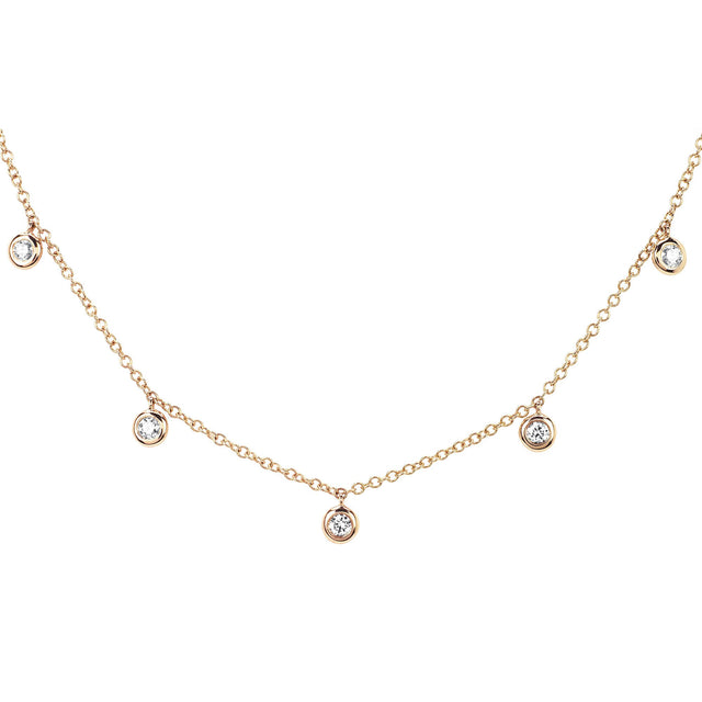 EF Collection 5 Diamond Bezel Choker Necklace - Necklaces - Broken English Jewelry