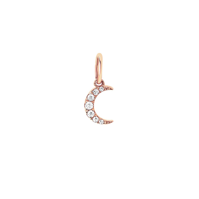 EF Collection Moon Diamond Pendant - Rose Gold - Charms & Pendants - Broken English Jewelry