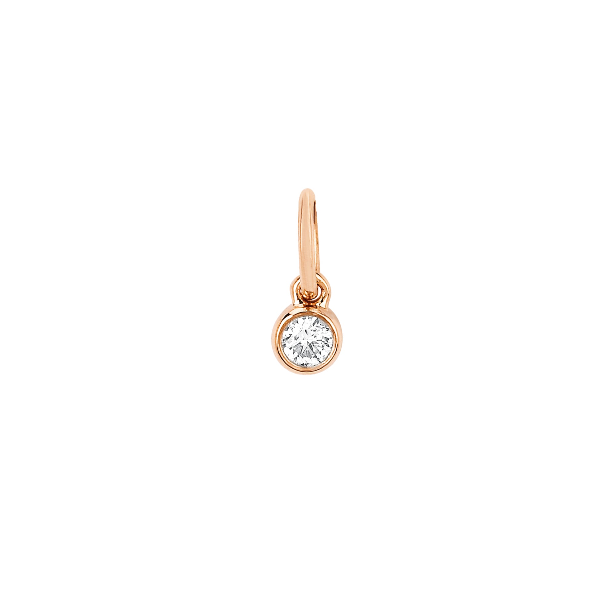 EF Collection Diamond Bezel Pendant - Rose Gold - Charms & Pendants - Broken English Jewelry