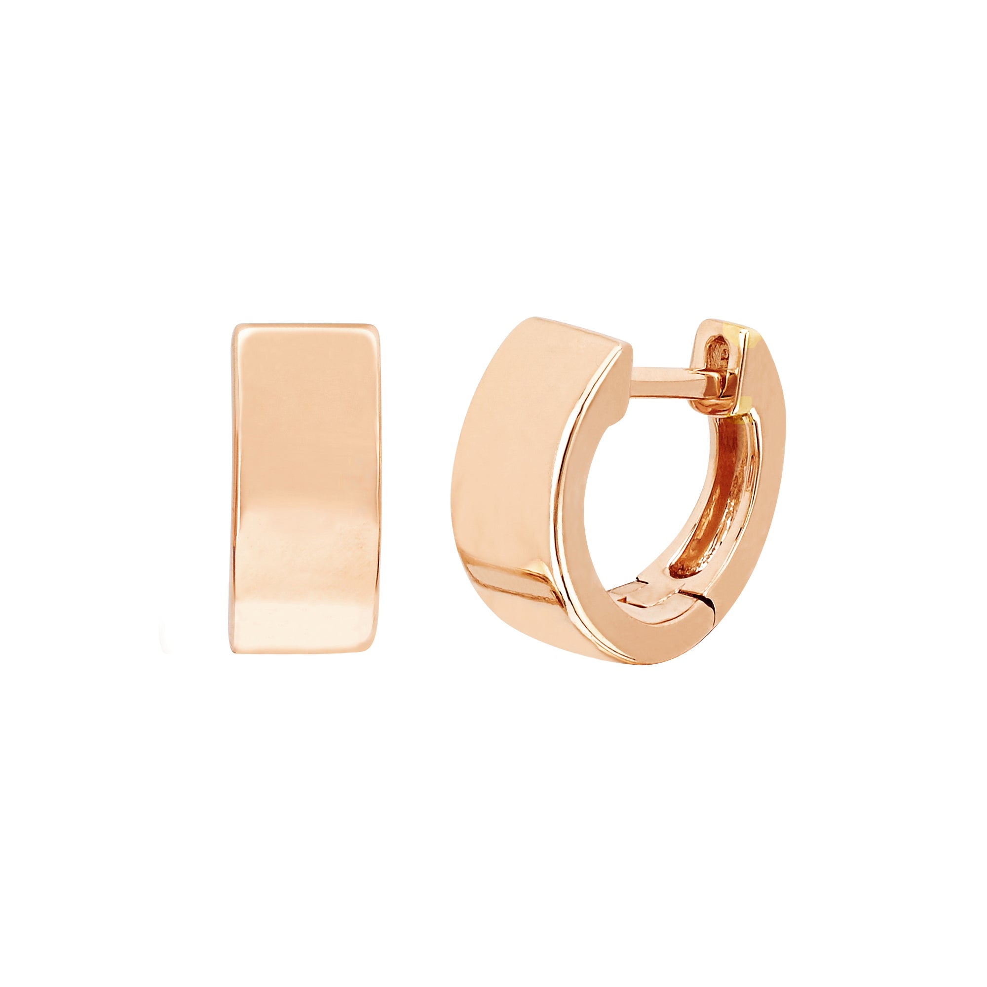 EF Collection Jumbo Huggie Earrings - Rose Gold - Broken English Jewelry