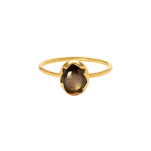 Egg Stacker Ring - Black Star Sapphire - Main Img