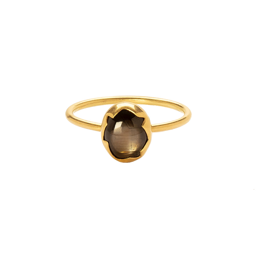 Annette Ferdinandsen Egg Stacker Ring - Black Star Sapphire - Rings - Broken English Jewelry
