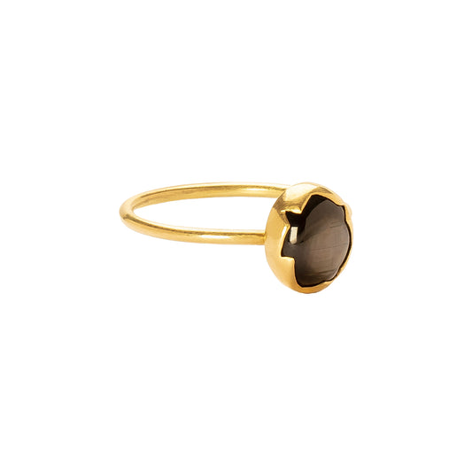 Egg Stacker Ring - Black Star Sapphire