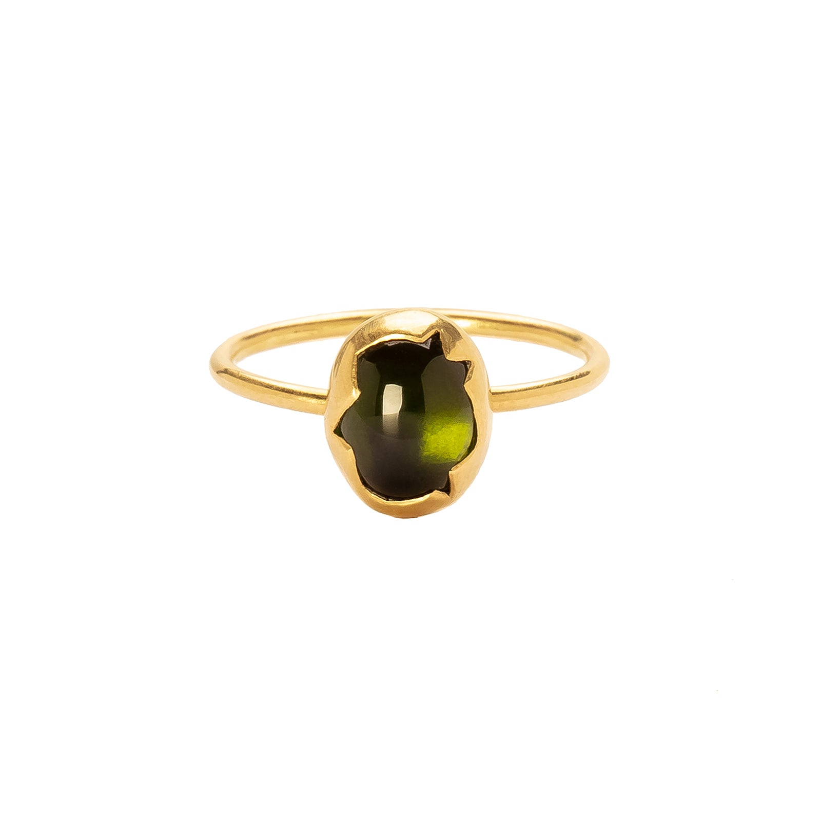 Annette Ferdinandsen Egg Stacker Ring - Green Tourmaline - Rings - Broken English Jewelry