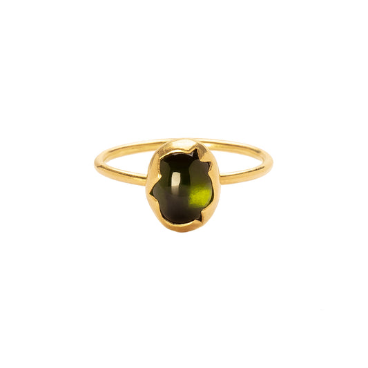 Egg Stacker Ring - Green Tourmaline - Main Img