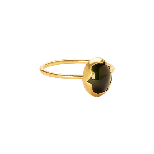 Egg Stacker Ring - Green Tourmaline