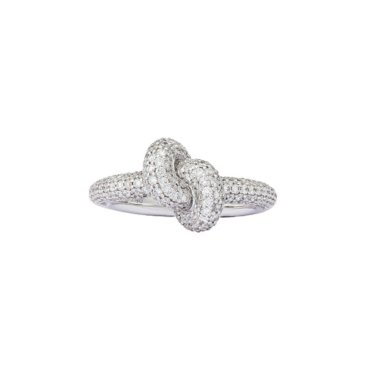 The Small Diamond Legacy Knot Ring - White Gold - Main Img