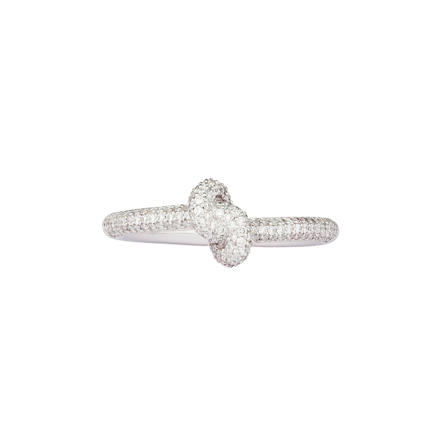 Engelbert The Mini Legacy Diamond Knot Ring - White Gold - Rings - Broken English Jewelry