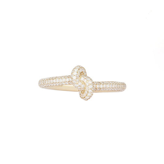 The Mini Legacy Diamond Knot Ring - Yellow Gold - Main Img