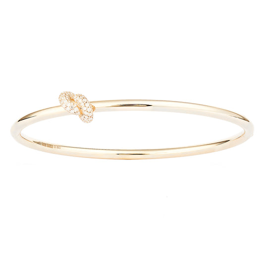 The Pave Diamond Legacy Knot Bangle - Yellow Gold - Main Img