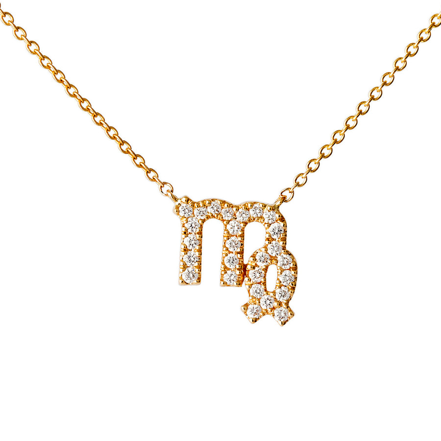 Engelbert Star Sign Virgo Diamond Necklace - Yellow Gold - Necklaces - Broken English Jewelry