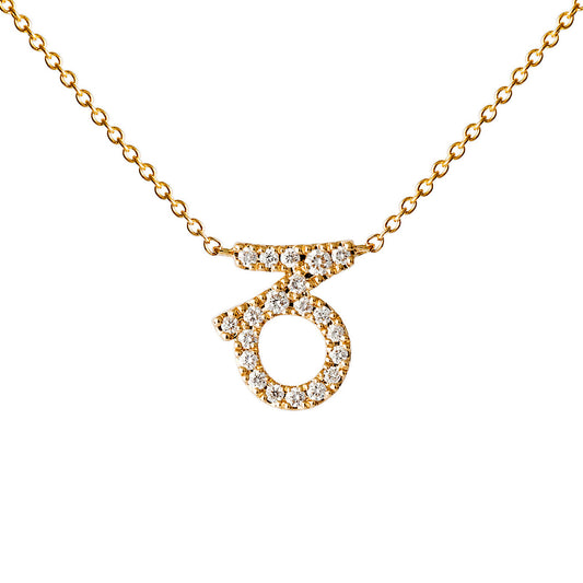 Star Sign Capricorn Diamond Necklace - Yellow Gold - Main Img