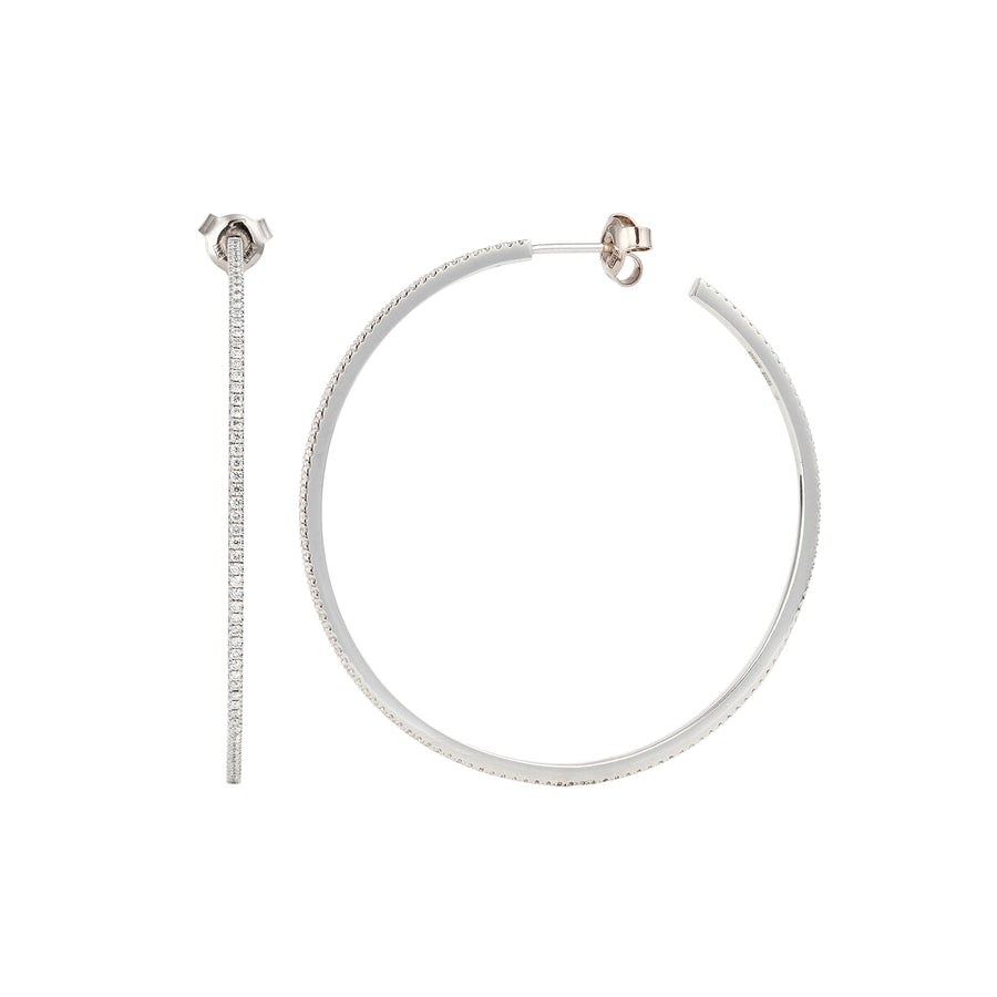 Engelbert Diamond Petit Hoops - White Gold - Earrings - Broken English Jewelry