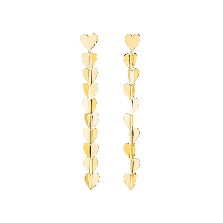 Cadar Wings of Love Medium Drop Earrings - Yellow Gold - Earrings - Broken English Jewelry