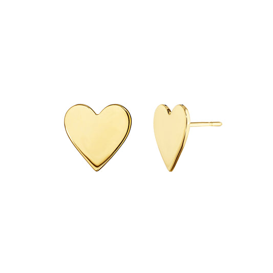 Wings of Love Medium Heart Studs - Yellow Gold - Main Img