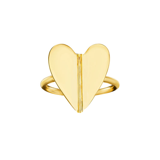 Wings of Love Folded Heart Ring - Main Img