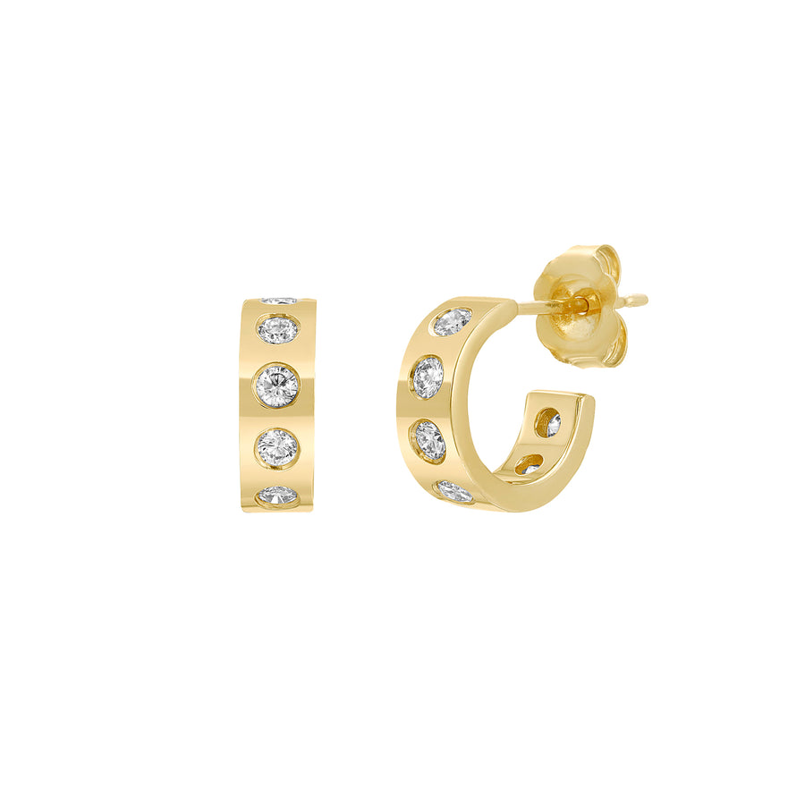 Nancy Newberg Dotted Diamond Hoop Earrings - Earrings - Broken English Jewelry