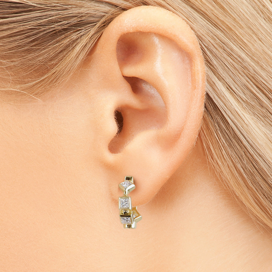 Nancy Newberg Mixed Diamond Baby Hoops - Earrings - Broken English Jewelry