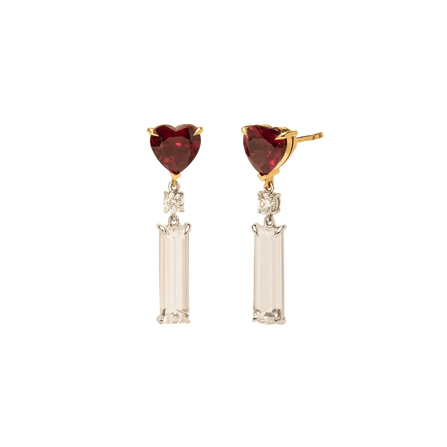 YI Collection Love Drop Earrings - Rhodolite & Topaz - Earrings - Broken English Jewelry