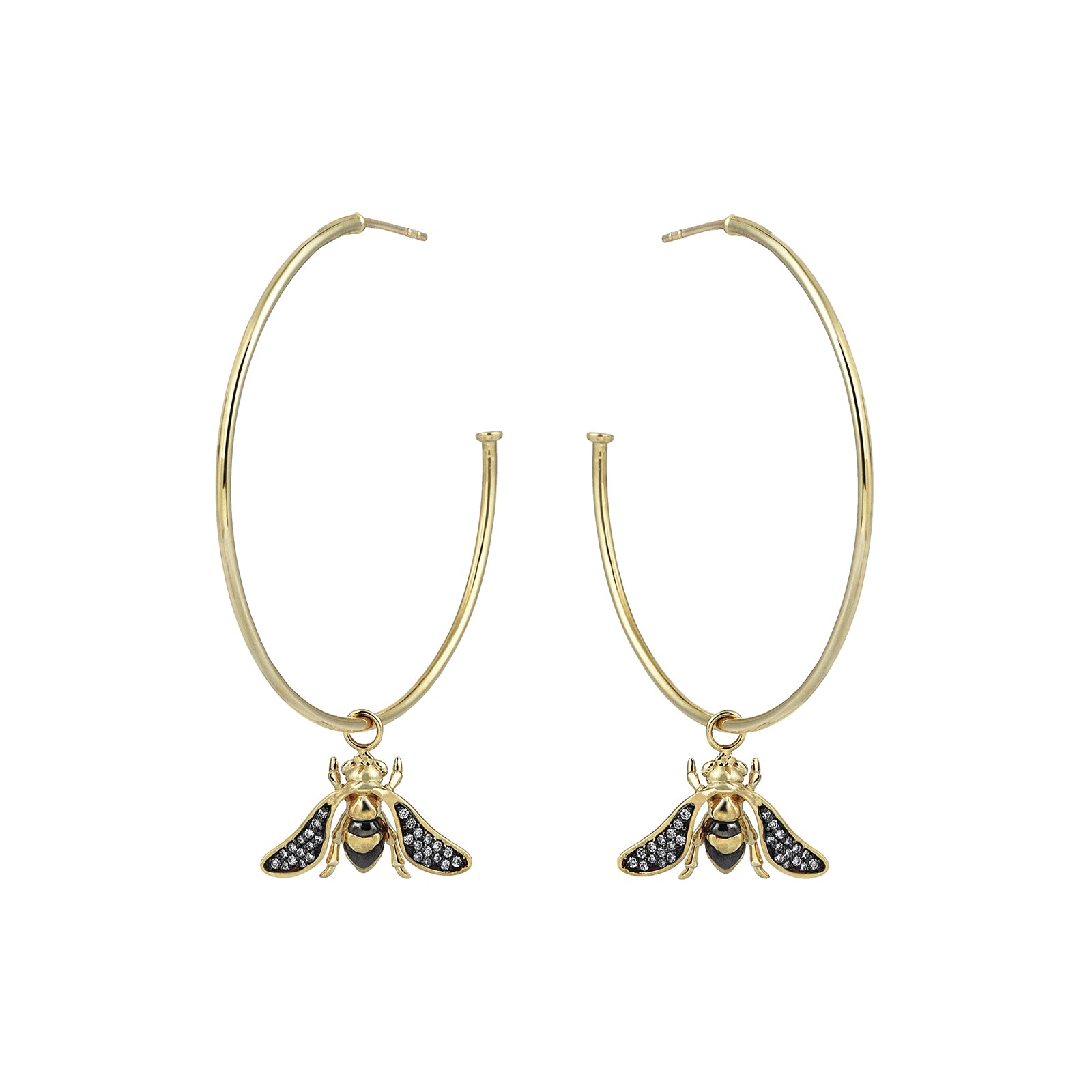 Bee Hoop Earrings