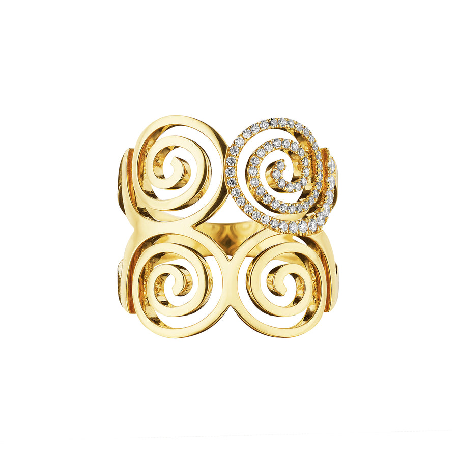 Cadar Essence Spiral Statement Ring - Diamond - Rings - Broken English Jewelry