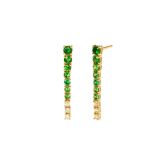 Dream Link Earrings - Tsavorite & Canary Diamond - Main Img