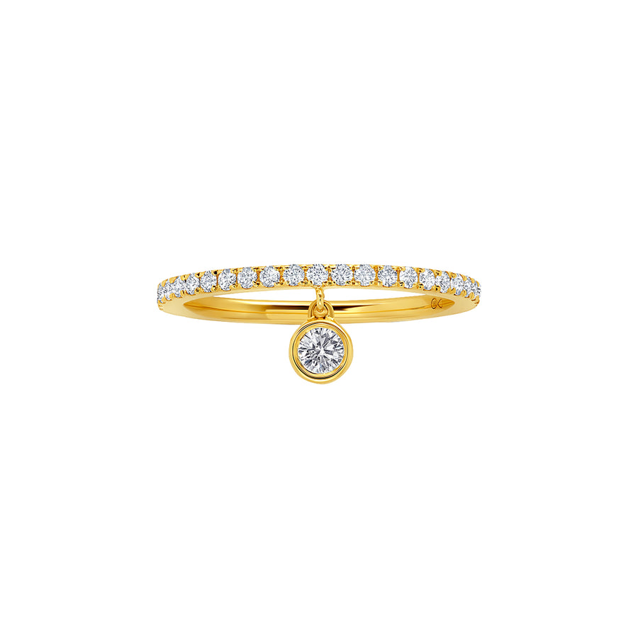 Graziela Dangly Diamond Half Band Charm Ring - Yellow Gold - Broken English Jewelry