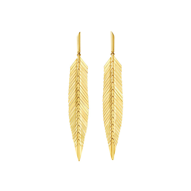 Cadar Medium Feather Earrings - Broken English Jewelry