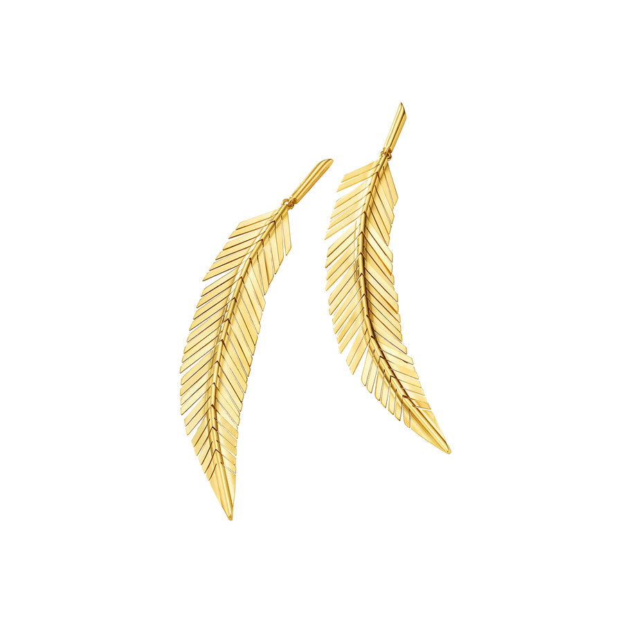 Cadar Medium Feather Earrings - Broken English Jewelry