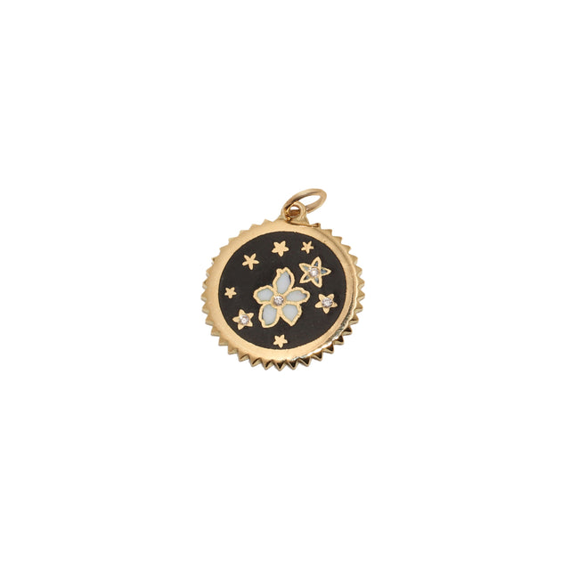 Foundrae Champleve Dark Blossom Charm - Broken English Jewelry