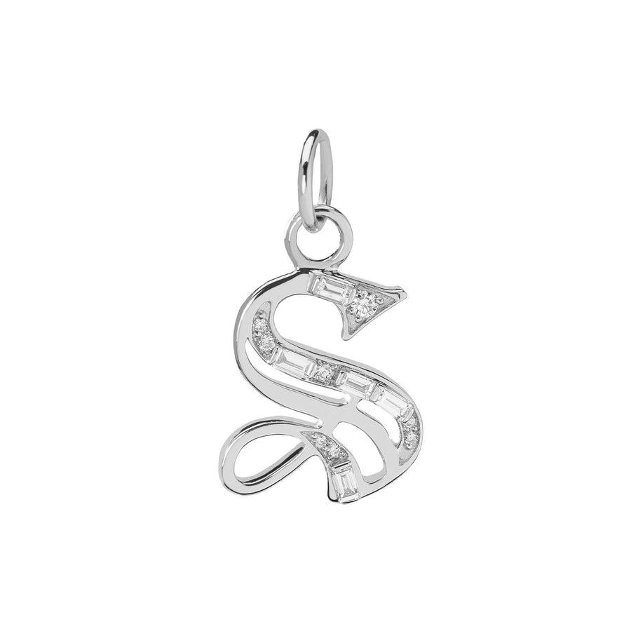 Foundrae S Charm - White Gold - Charms & Pendants - Broken English Jewelry