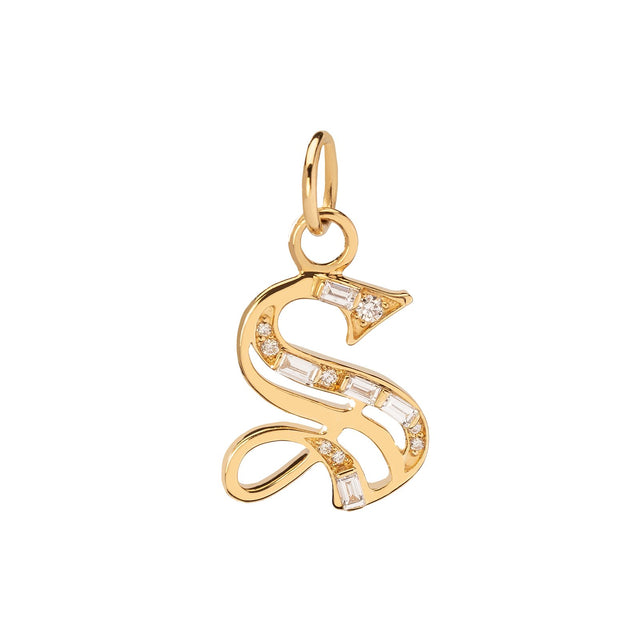 Foundrae S Charm - Yellow Gold - Charms & Pendants - Broken English Jewelry