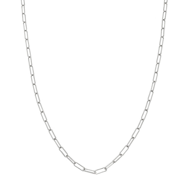 Sethi Couture Paper Clip Chain - White Gold - Necklaces - Broken English Jewelry