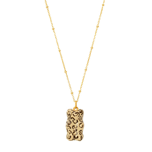 Gummy Pendant Necklace - Leopard - Main Img