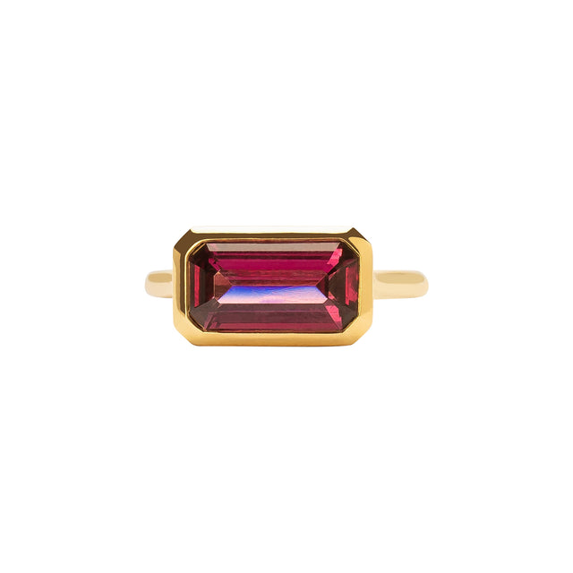 Gerald & I Elongated Rhodolite Garnet Ring - Rings - Broken English Jewelry