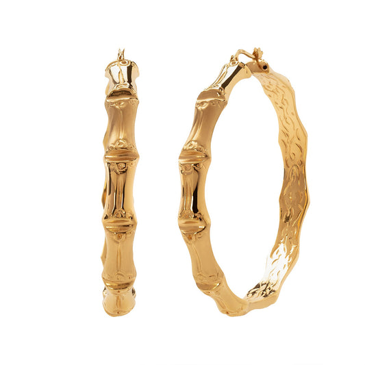 Extra Large Bamboo Italian Hoops - Main Img