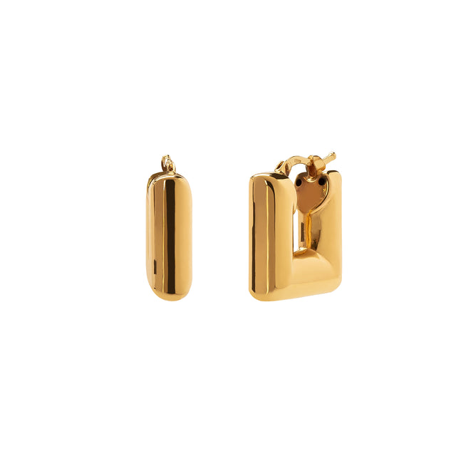 BE Jewelry Baby Chunky Square Italian Hoops - Earrings - Broken English Jewelry