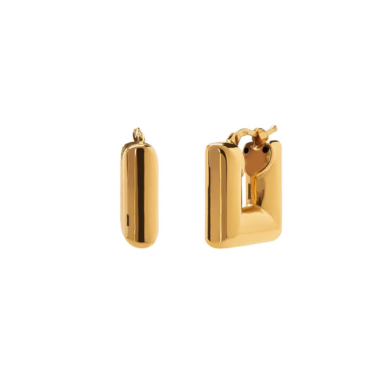 Baby Chunky Square Italian Hoops - Main Img