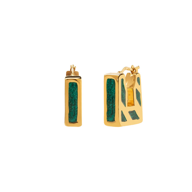 BE Jewelry Square Enamel Italian Hoops - Earrings - Broken English Jewelry