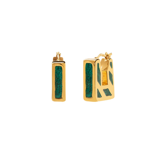 Square Enamel Italian Hoops - 18mm - Main Img