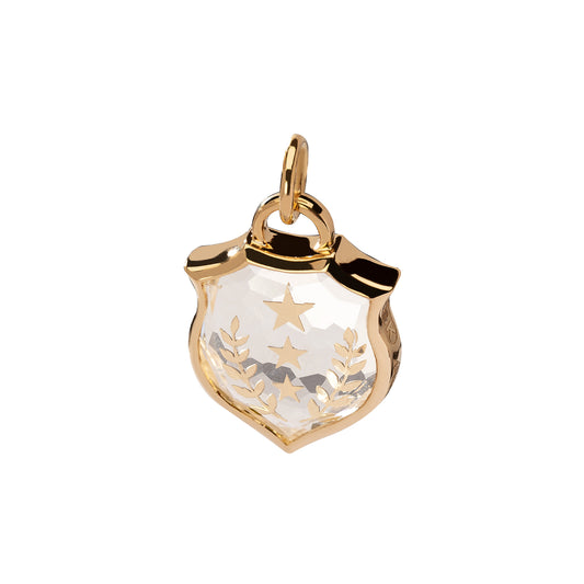 Small Sealed Gemstone Crest Pendant - Per Aspera Ad Astra
