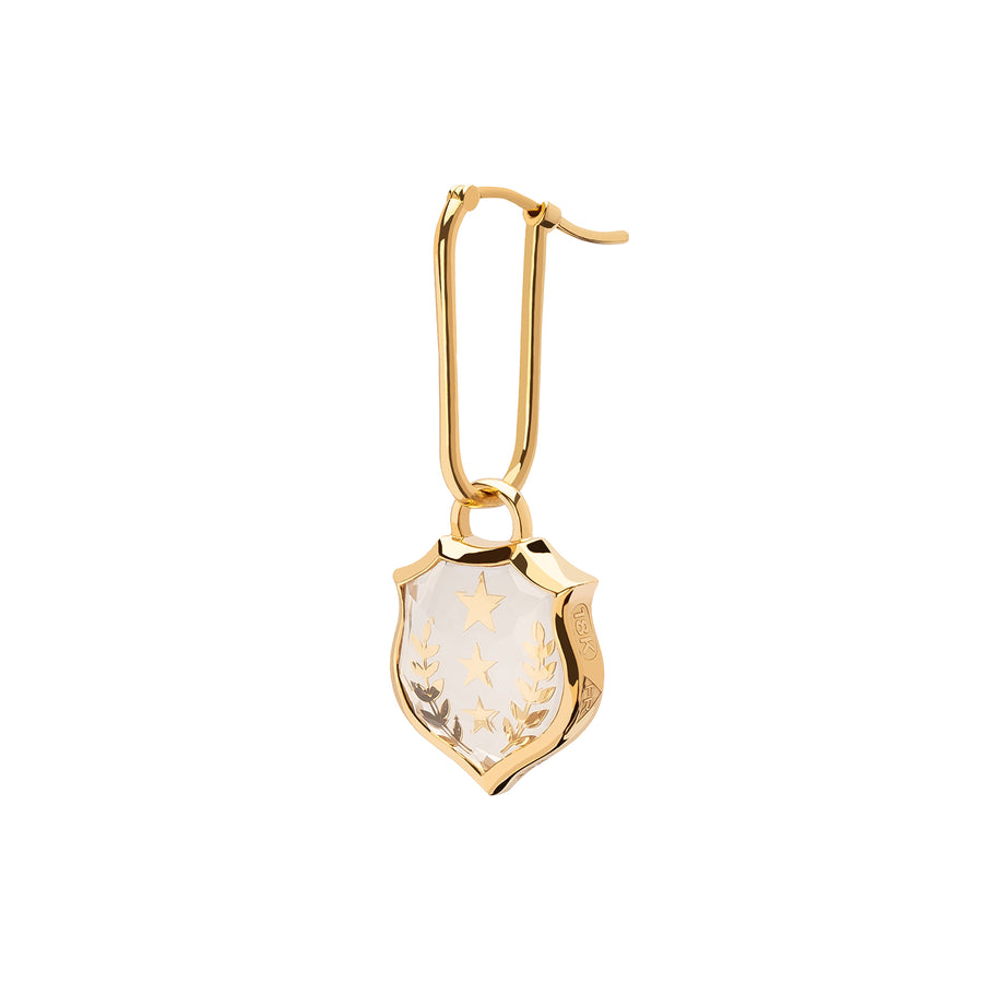 Foundrae Small Sealed Gemstone Crest Pendant - Per Aspera Ad Astra - Broken English Jewelry
