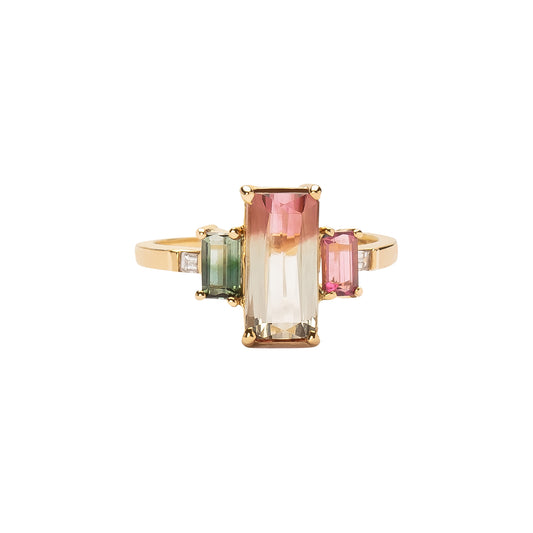 Galaxy Ring - Bi Color & Pink Tourmaline - Main Img