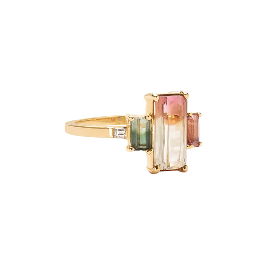 Galaxy Ring - Bi Color & Pink Tourmaline