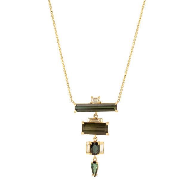 Xiao Wang Galaxy Mixed Cut Tourmaline Necklace - Necklaces - Broken English Jewelry