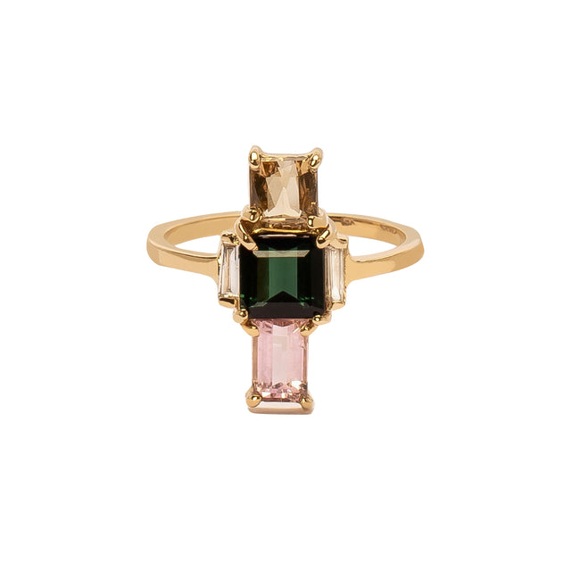 Xiao Wang Galaxy Ring - Tourmaline & Diamond - Rings - Broken English Jewelry