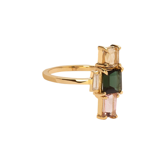 Galaxy Ring - Tourmaline & Diamond