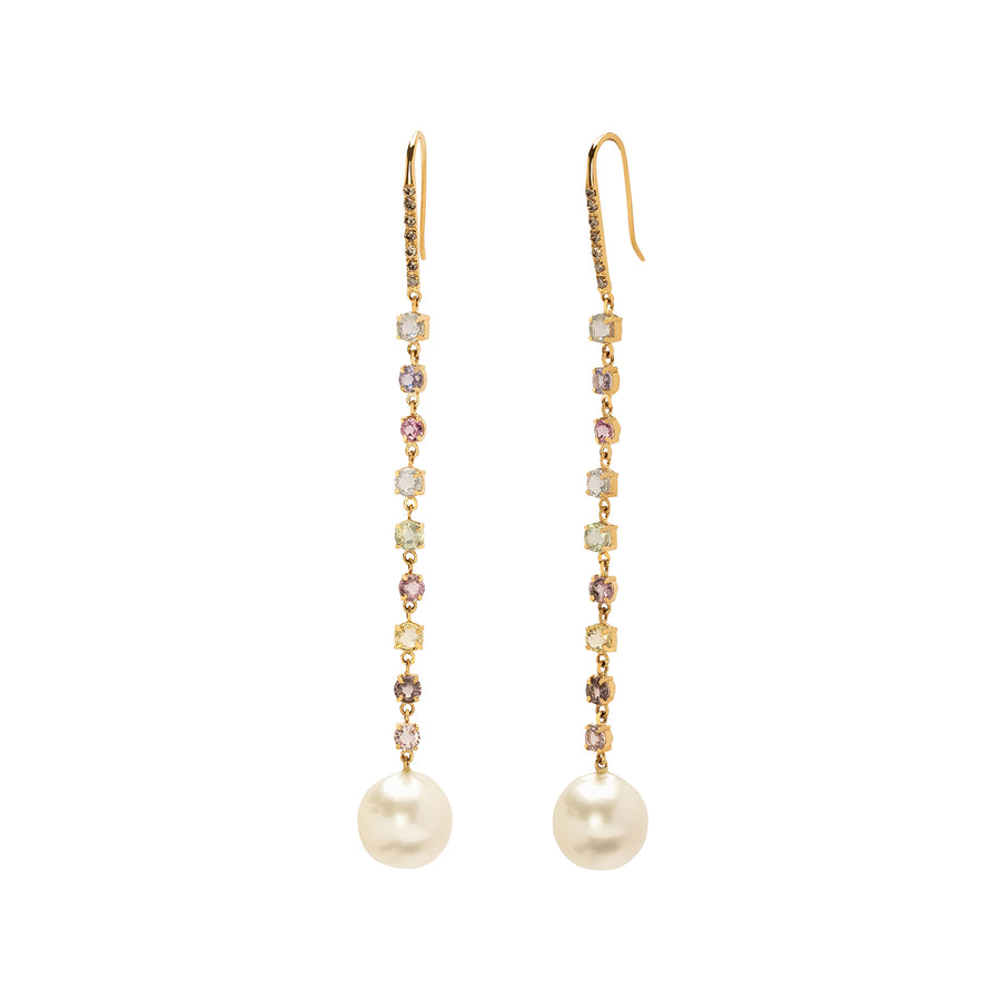 Xiao Wang Galaxy Pearl & Sapphire Drop Earrings - Earrings - Broken English Jewelry