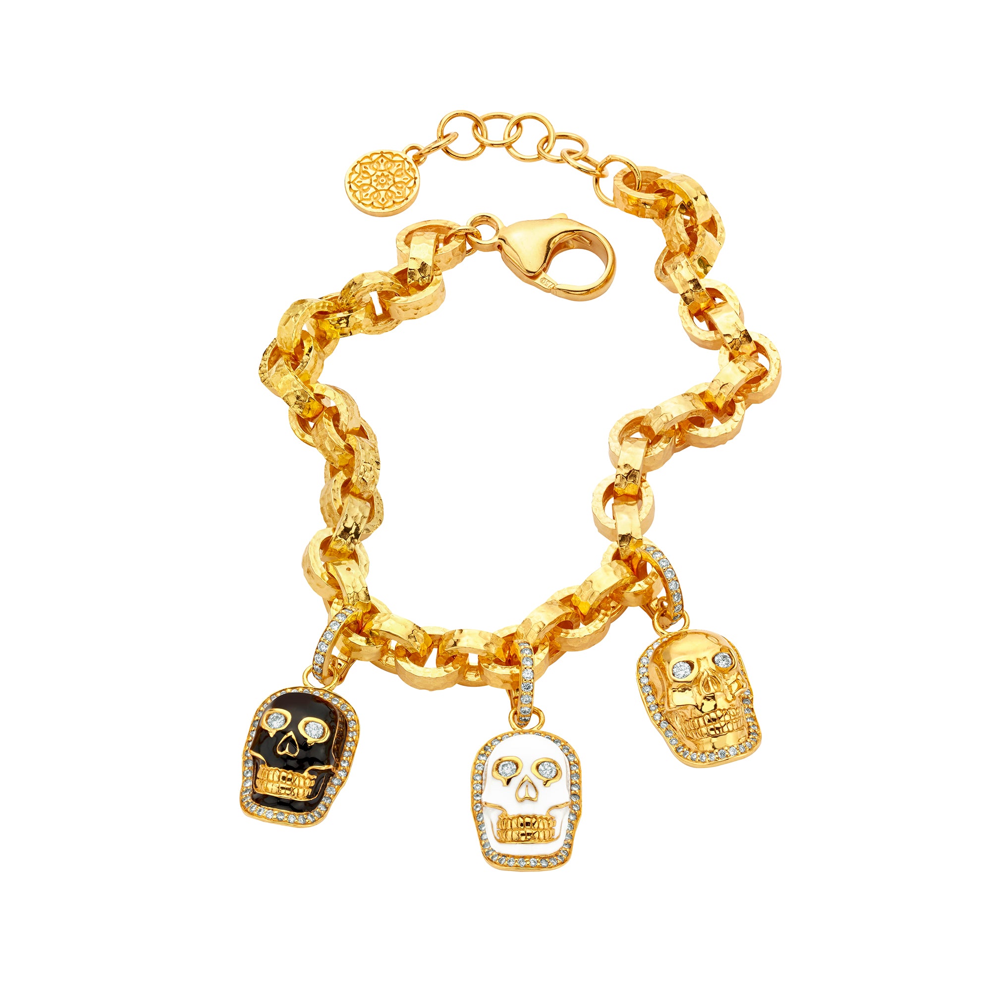 Buddha Mama Plain Hammered Link Bracelet - Broken English Jewelry